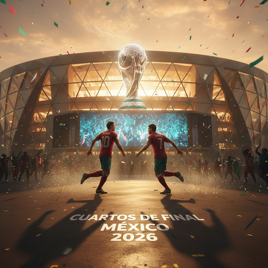 Estadio con graderías llenas durante argentina vs portugal cuartos mundial 2026
